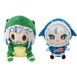 Dino Gura Plush and Gawr Gura Plush